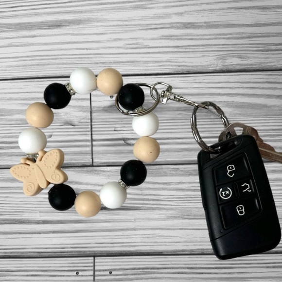 Butterfly Silicone wristlet keychain, 6 1/4 inch - Picture 2 of 4